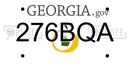 276BQA Georgia License Plate