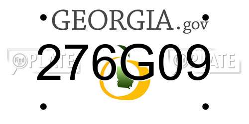 276G09 Georgia License Plate