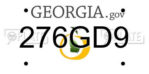 276GD9 Georgia License Plate