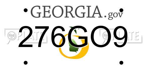 276GO9 Georgia License Plate