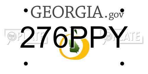 276PPY Georgia License Plate