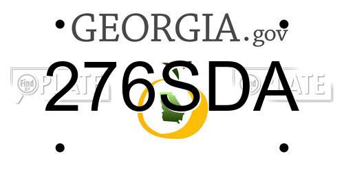 276SDA Georgia License Plate