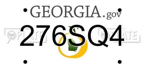 276SQ4 Georgia License Plate