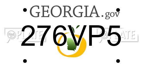276VP5 Georgia License Plate
