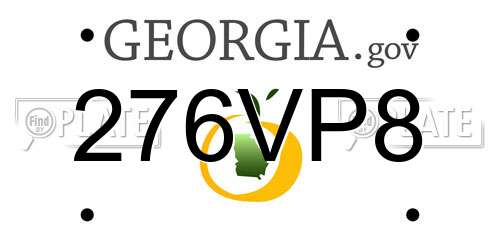 276VP8 Georgia License Plate