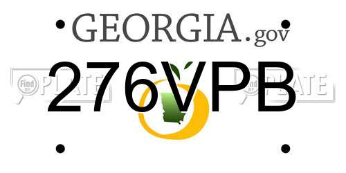 276VPB Georgia License Plate
