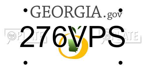 276VPS Georgia License Plate