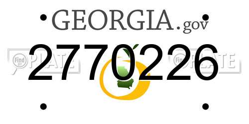 2770226 Georgia License Plate