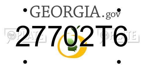 27702T6 Georgia License Plate
