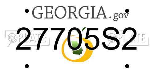 27705S2 Georgia License Plate