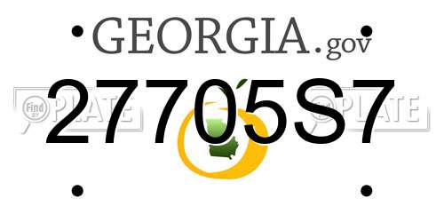 27705S7 Georgia License Plate