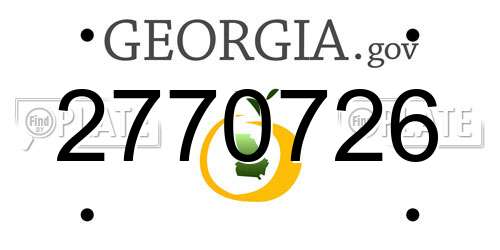 2770726 Georgia License Plate