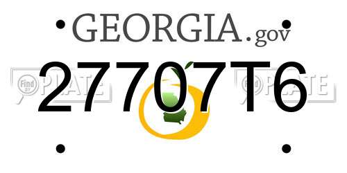 27707T6 Georgia License Plate