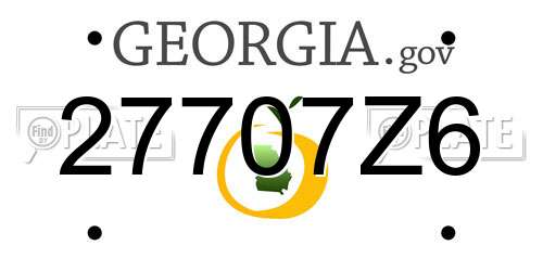 27707Z6 Georgia License Plate