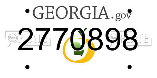 2770898 Georgia License Plate