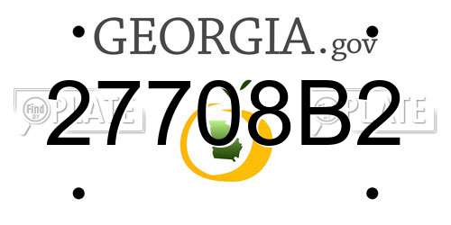 27708B2 Georgia License Plate