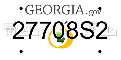 27708S2 Georgia License Plate