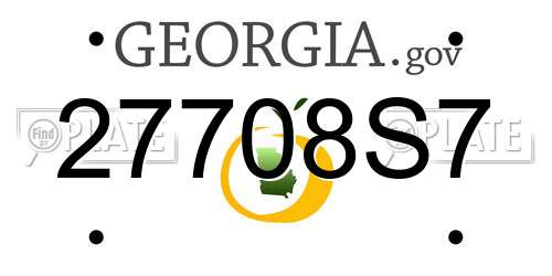 27708S7 Georgia License Plate