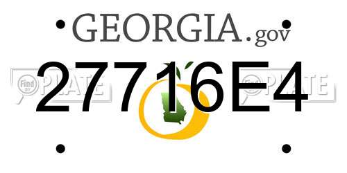 27716E4 Georgia License Plate