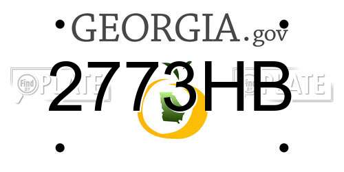 2773HB Georgia License Plate