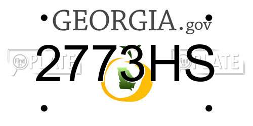 2773HS Georgia License Plate