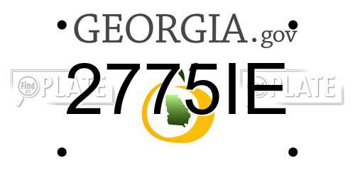 2775IE Georgia License Plate