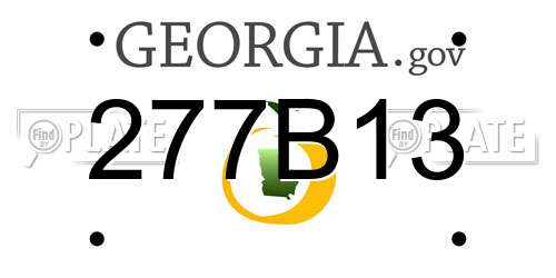 277B13 Georgia License Plate