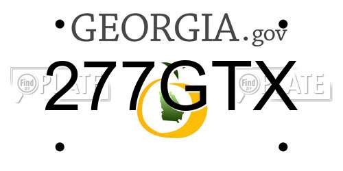 277GTX Georgia License Plate