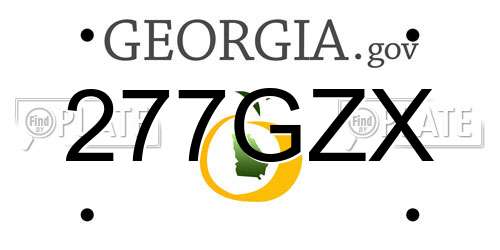277GZX Georgia License Plate