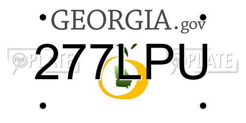 277LPU Georgia License Plate