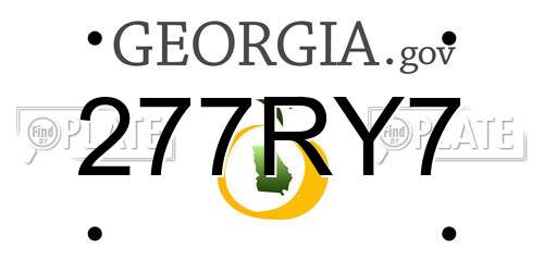 277RY7 Georgia License Plate