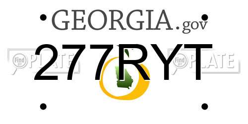 277RYT Georgia License Plate