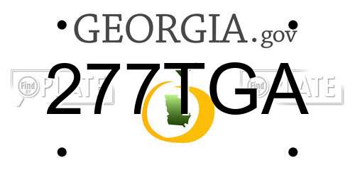 277TGA Georgia License Plate