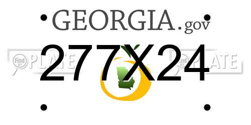 277X24 Georgia License Plate