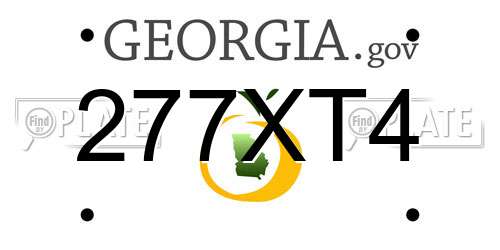 277XT4 Georgia License Plate
