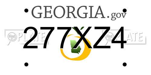 277XZ4 Georgia License Plate