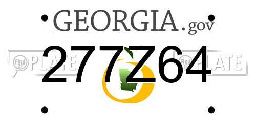 277Z64 Georgia License Plate