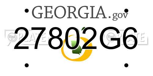 27802G6 Georgia License Plate