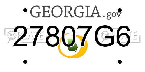 27807G6 Georgia License Plate