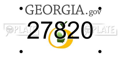27820 Georgia License Plate