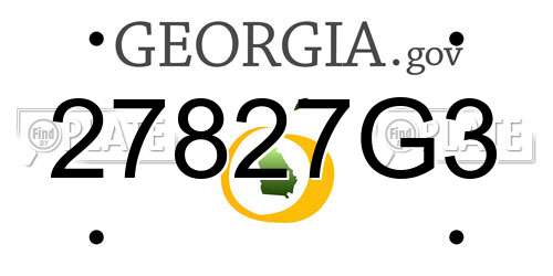 27827G3 Georgia License Plate