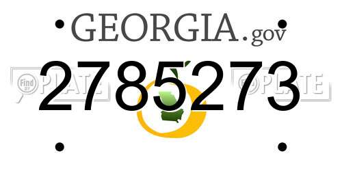 2785273 Georgia License Plate