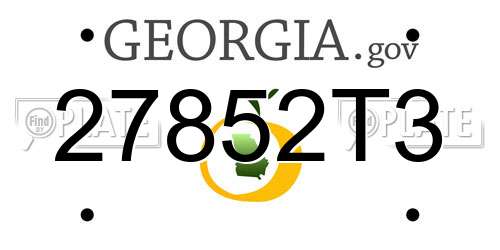 27852T3 Georgia License Plate