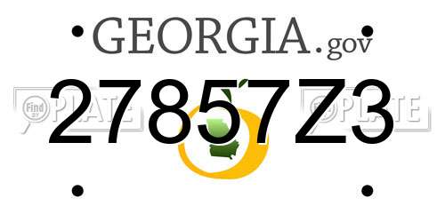 27857Z3 Georgia License Plate