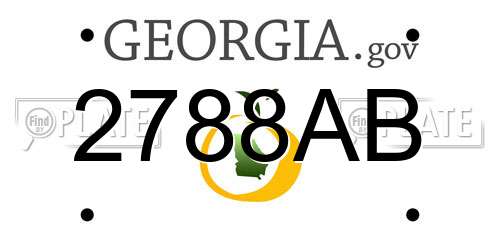 2788AB Georgia License Plate