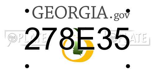 278E35 Georgia License Plate