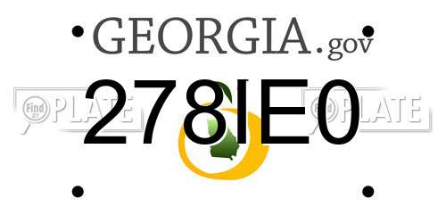 278IE0 Georgia License Plate