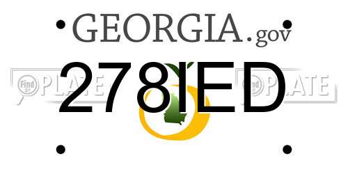 278IED Georgia License Plate