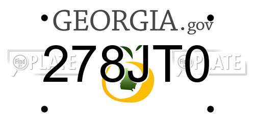 278JT0 Georgia License Plate