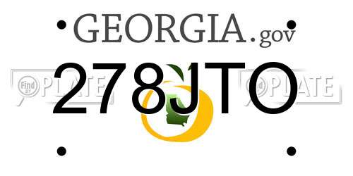 278JTO Georgia License Plate